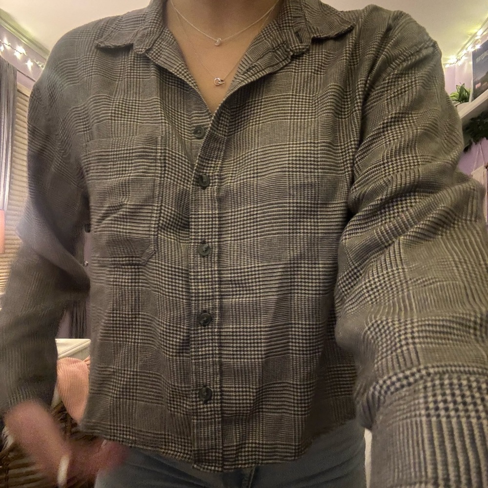 American Eagle Cropped Flannel